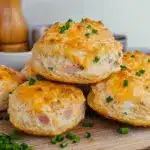 Breakfast Protein Biscuits with Ham and Cheddar