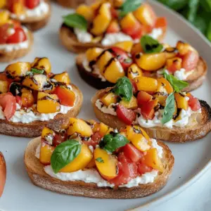 Peach Bruschetta with Whipped Ricotta