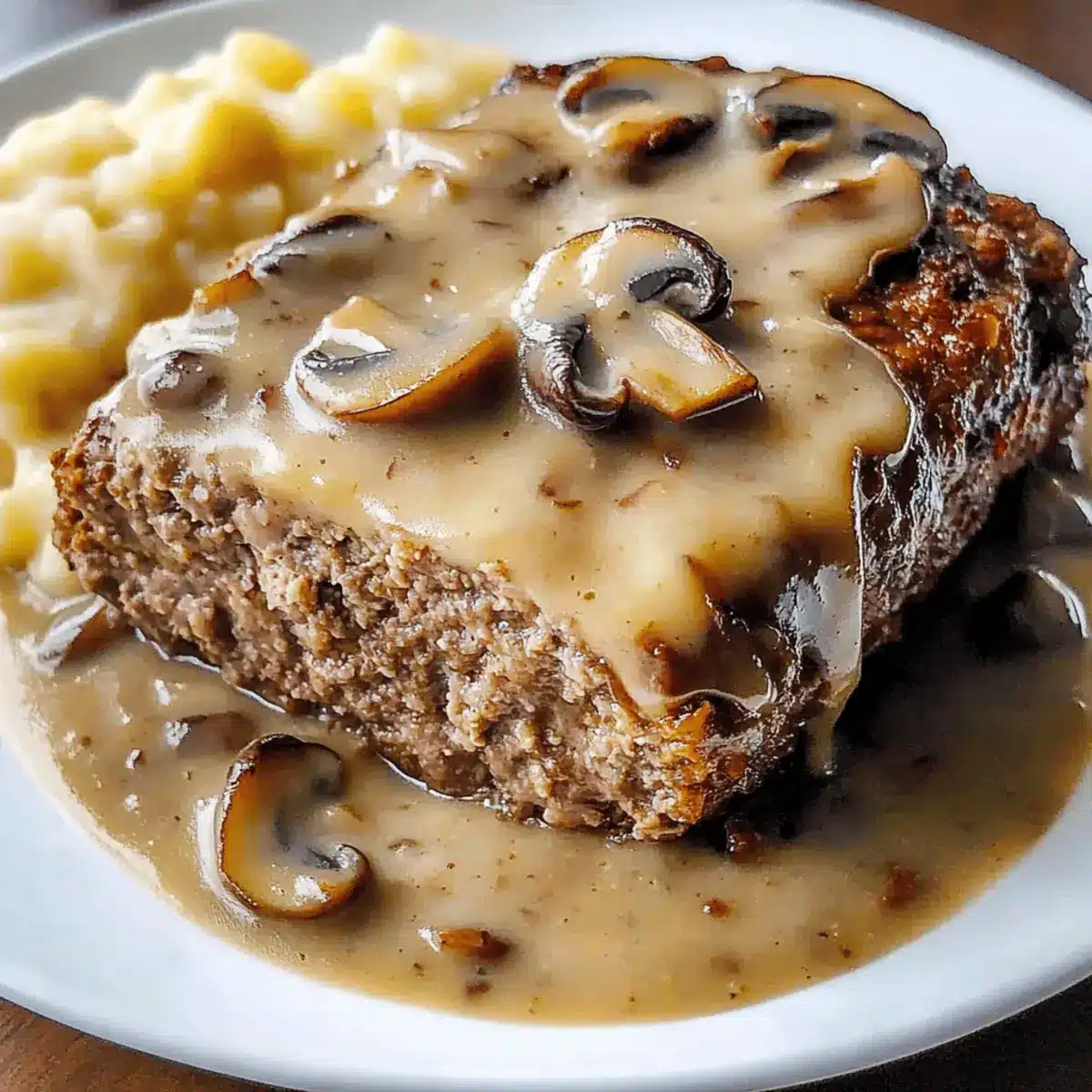 Meatloaf with Mushroom Gravy