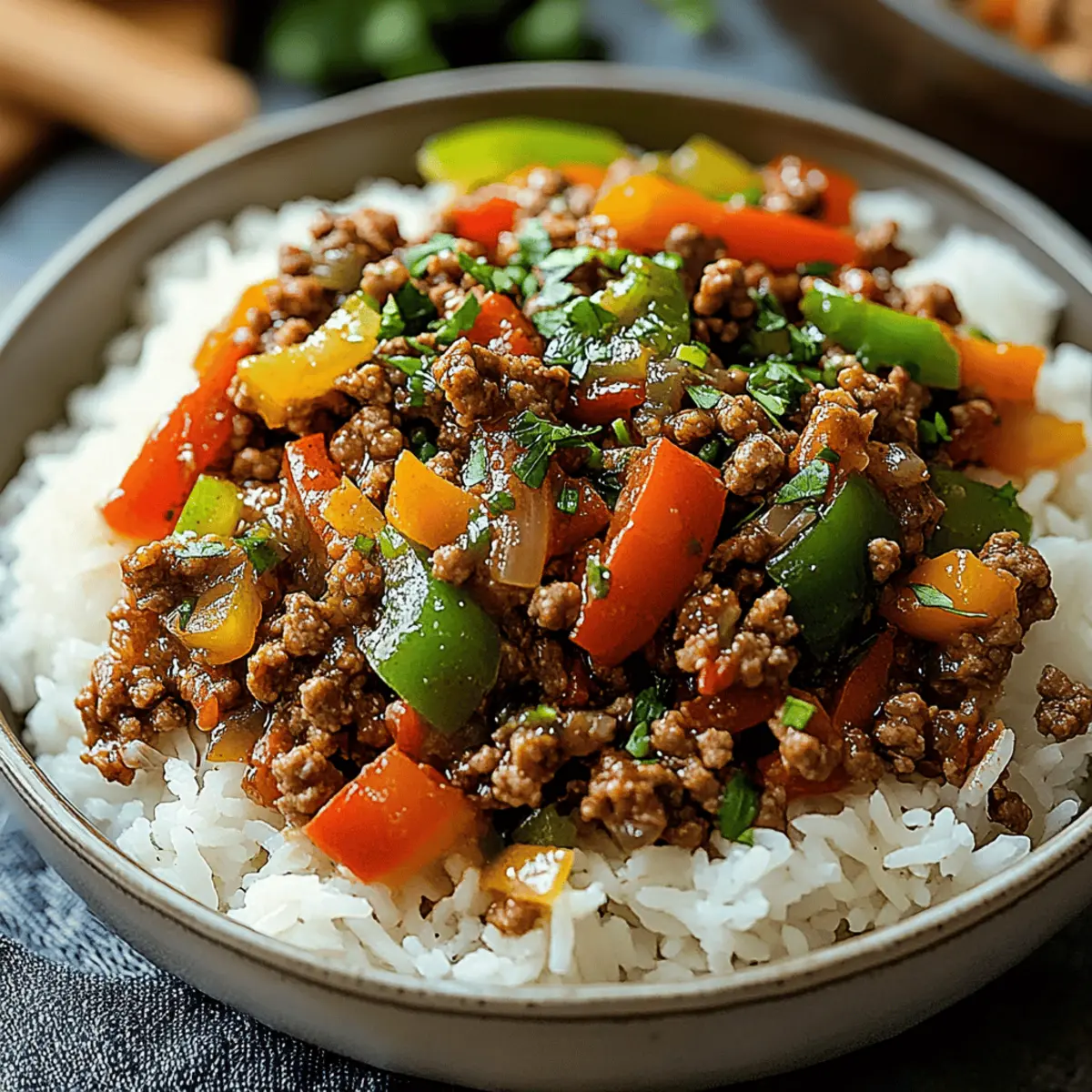 Beef and Pepper Rice Bowl