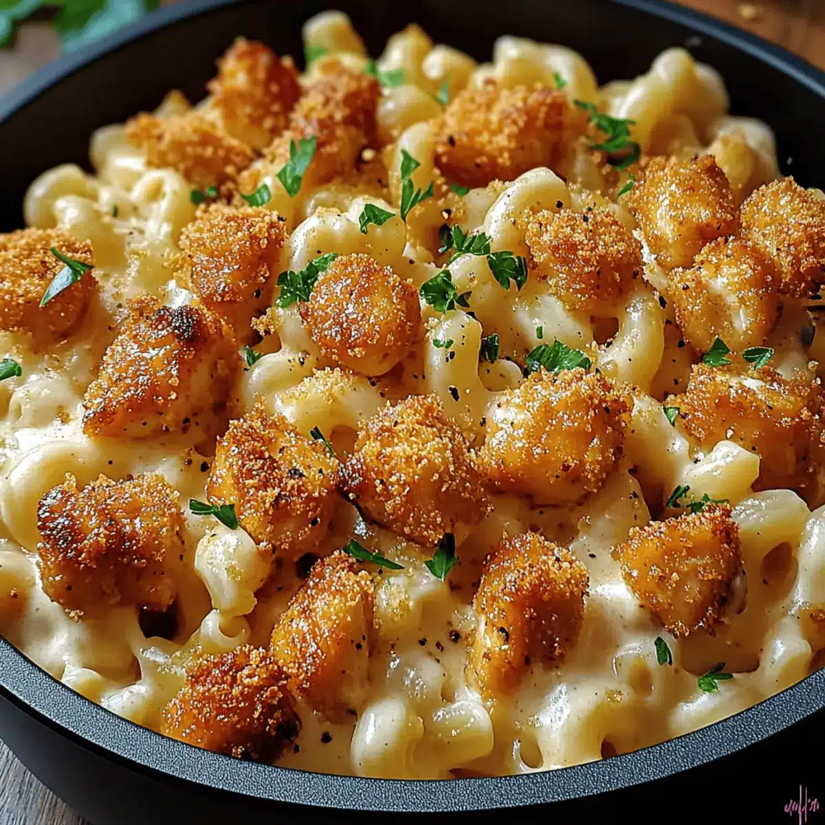 Creamy Honey Pepper Chicken Mac and Cheese