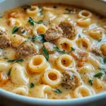 Creamy Parmesan Italian Sausage Ditalini Soup