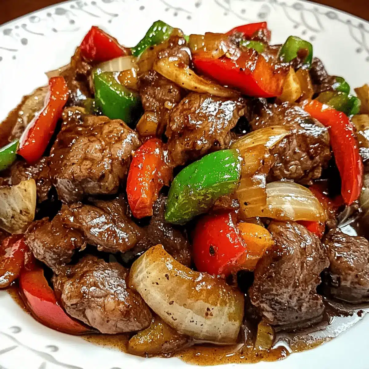 Pepper Steak with Bell Peppers and Onion