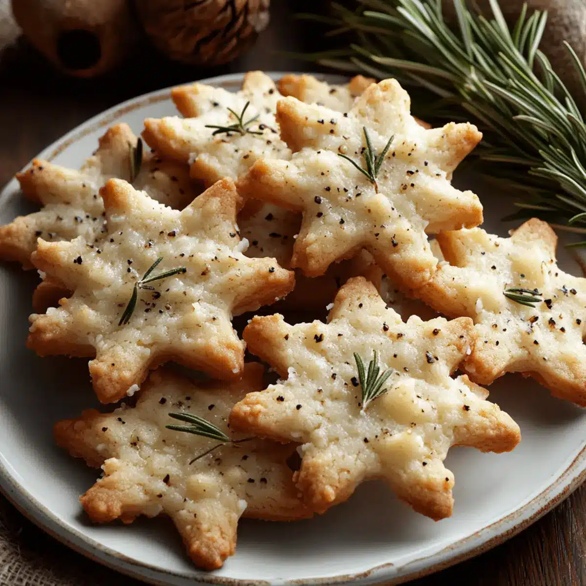 Rosemary-Parmesan Snowflake Cookies