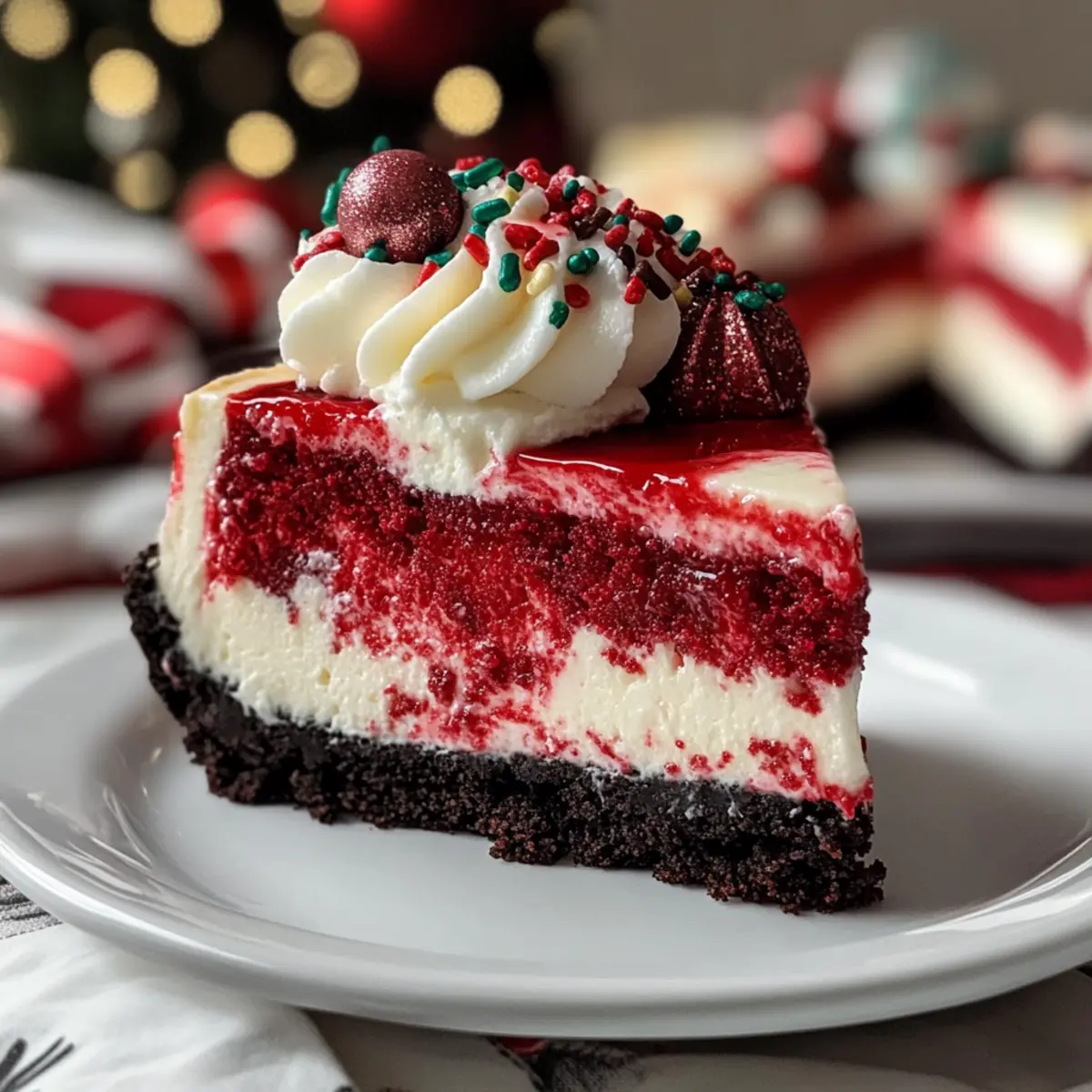 Christmas Red Velvet Cheesecake