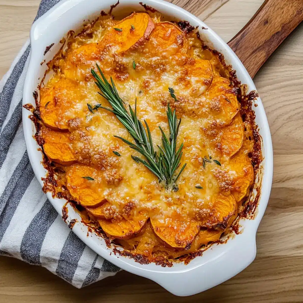 Sweet Potato Gratin with Smoked Gouda and Rosemary