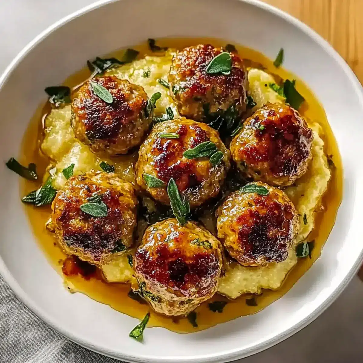 Apple and Sage Turkey Meatballs