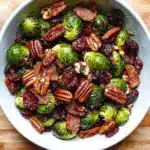 Brussels Sprouts with Bacon, Pecans, and Cranberries