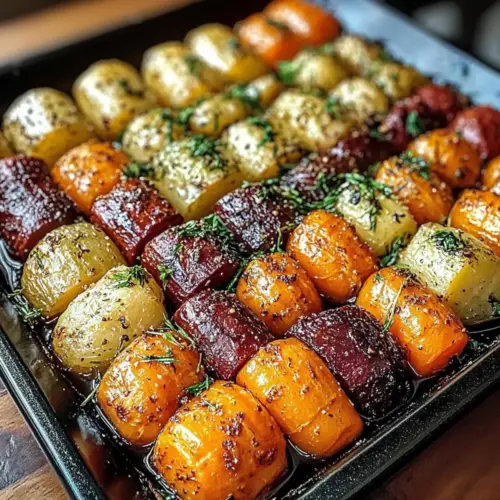 Maple Dijon Roasted Root Vegetables