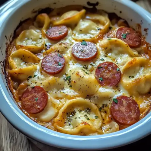 Crockpot Pierogi Casserole with Kielbasa