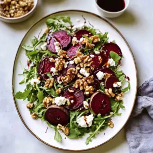 Beet Salad with Walnuts, Goat Cheese and Honey Balsamic Dressing