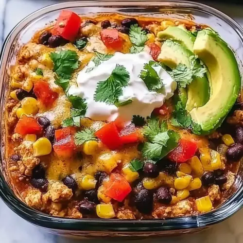 High-Protein Chicken Cottage Cheese Enchilada Bowls