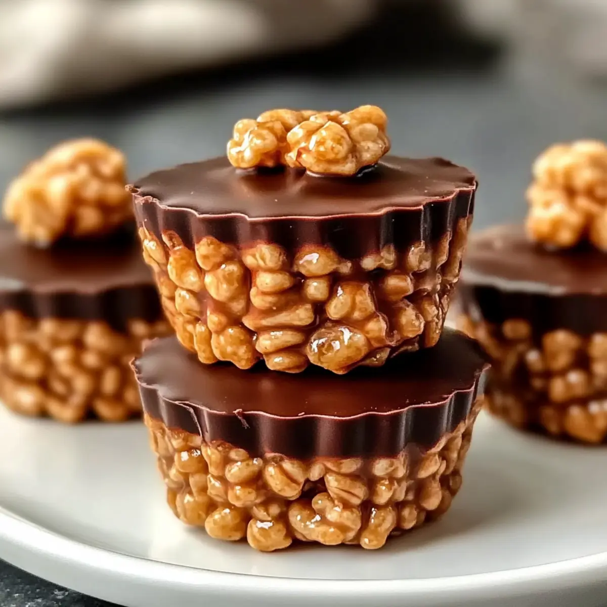 Chocolate Peanut Butter Rice Krispie Cups