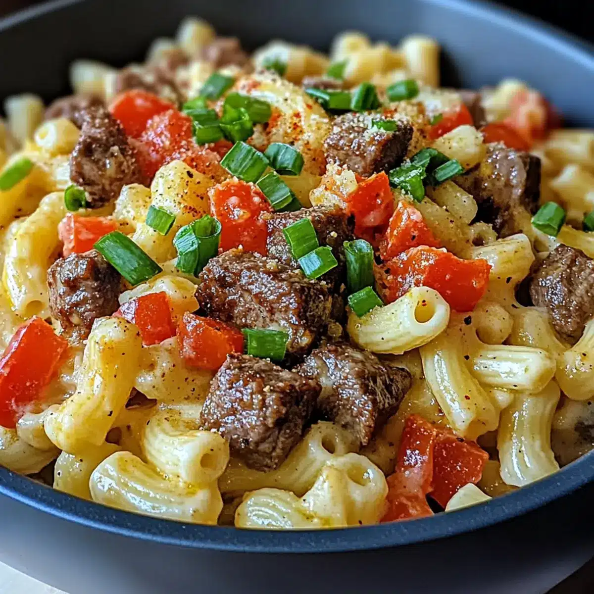 Steak & Pepper Jack Queso Mac