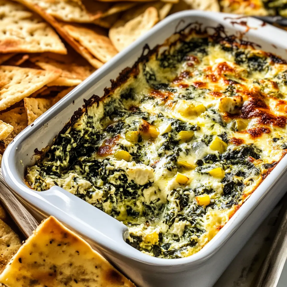Spinach and Pepperoncini Baked Feta Dip