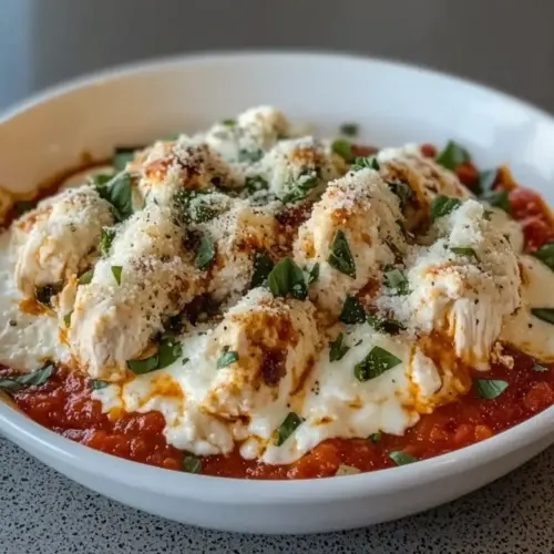 High Protein Chicken Parm Cottage Cheese Bowl