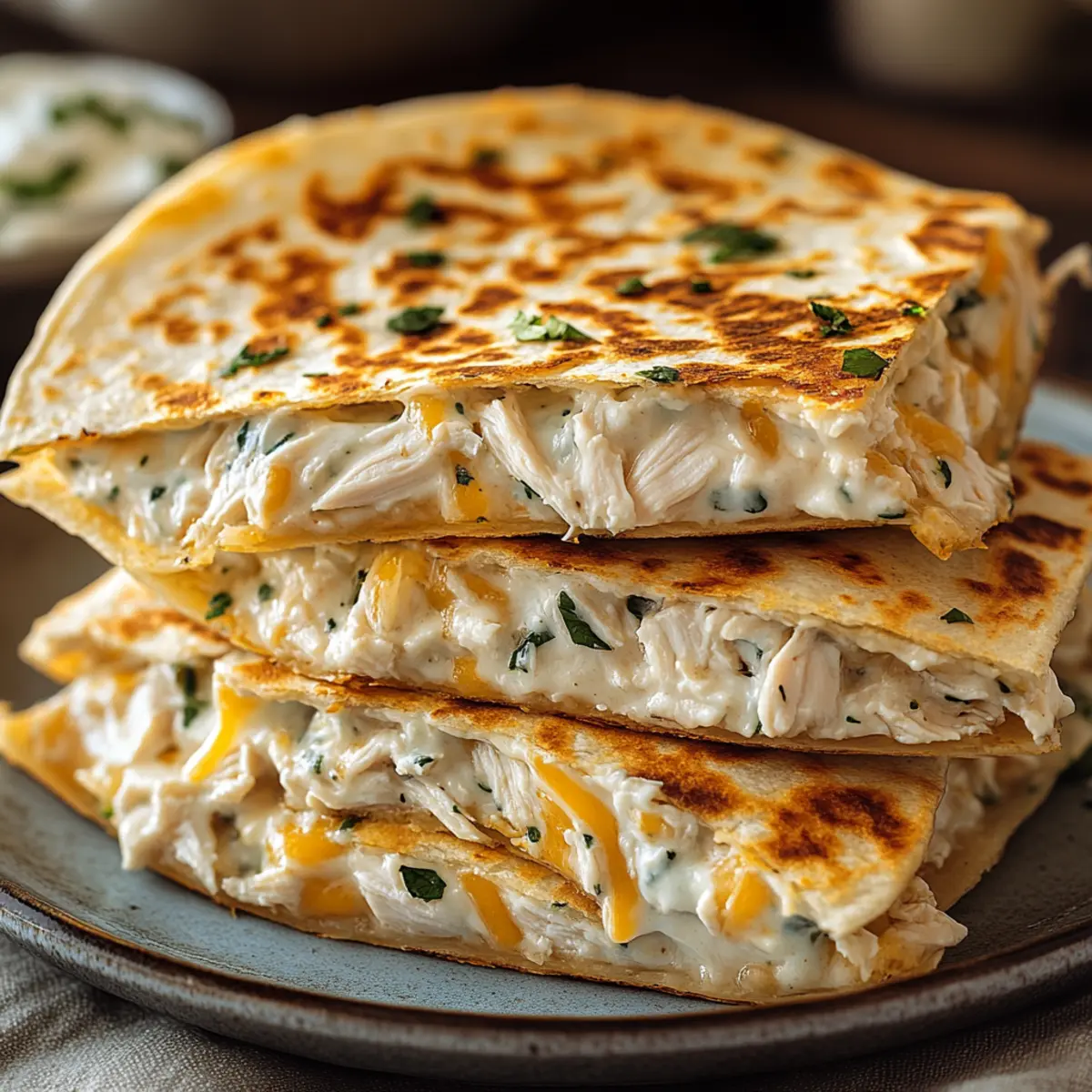 High-Protein Chicken Ranch Quesadilla