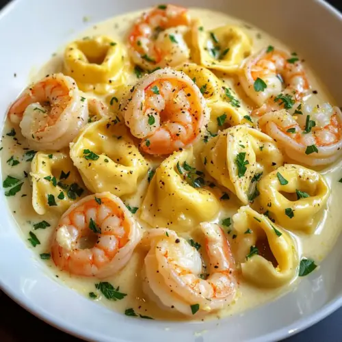 Shrimp Tortellini in Lemon Garlic Cream Sauce