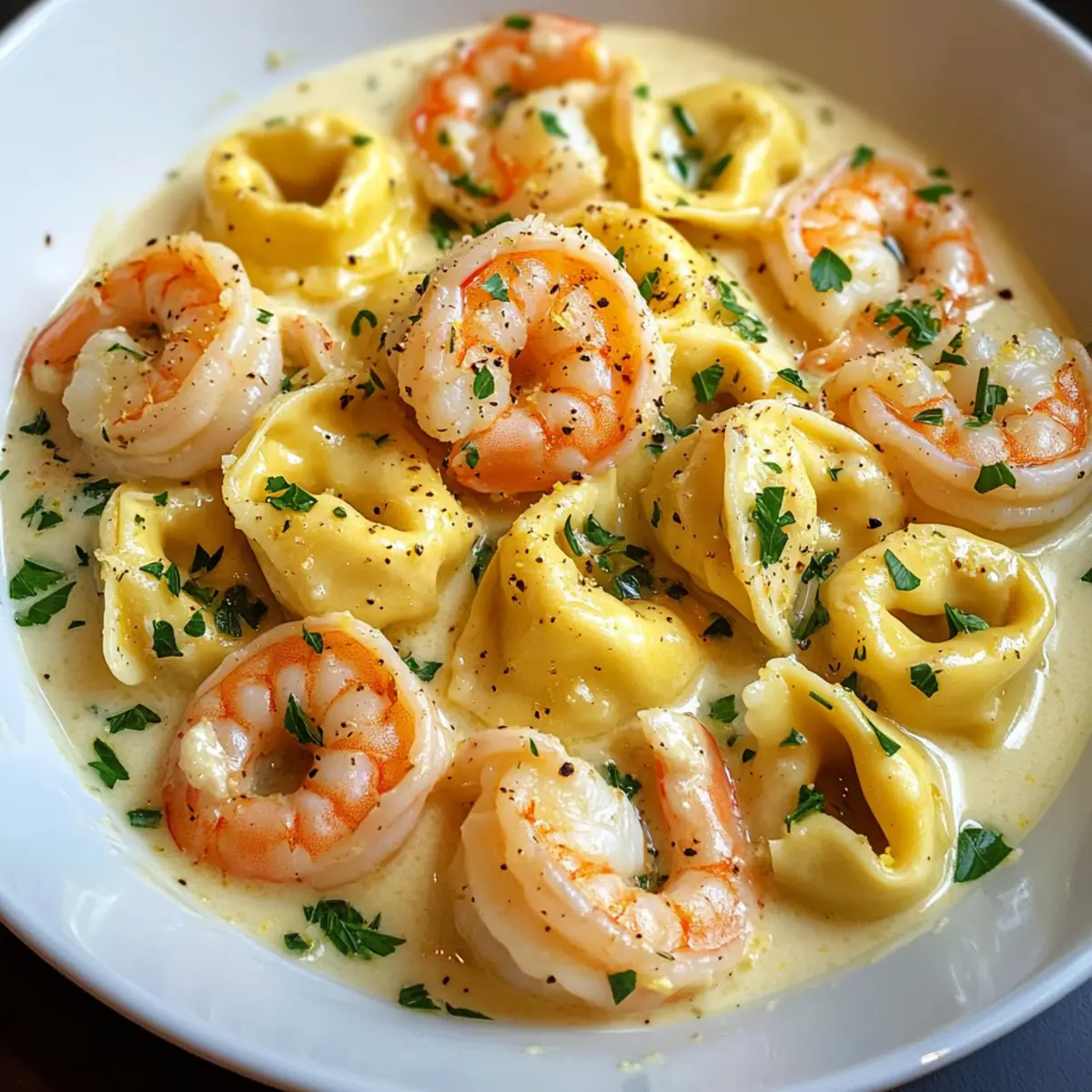Shrimp Tortellini in Lemon Garlic Cream Sauce