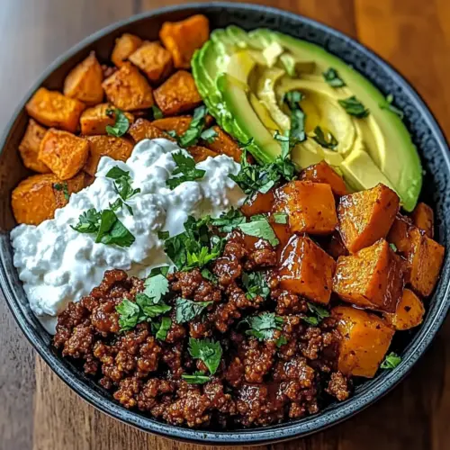 Ground Beef Hot Honey Bowl