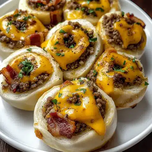 Garlic Butter Bacon Cheeseburger Rollups