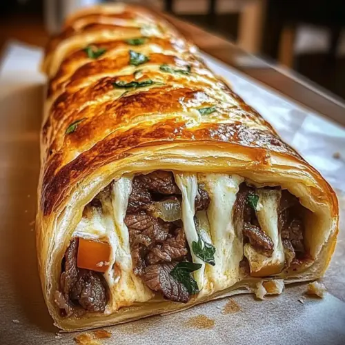 Mozzarella Cheese Steak Stromboli