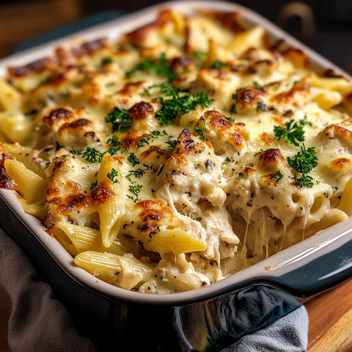 Banana Pepper Chicken Alfredo Bake