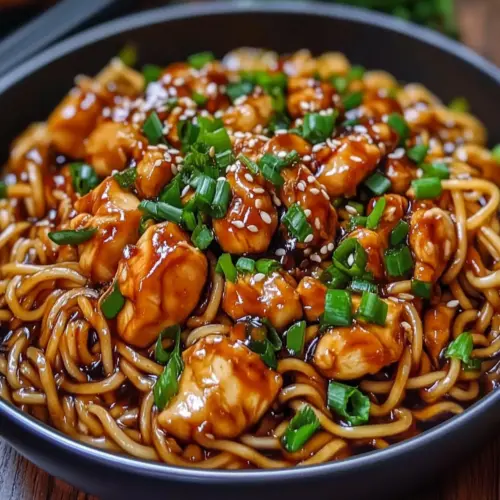 Sticky Garlic Chicken Noodles