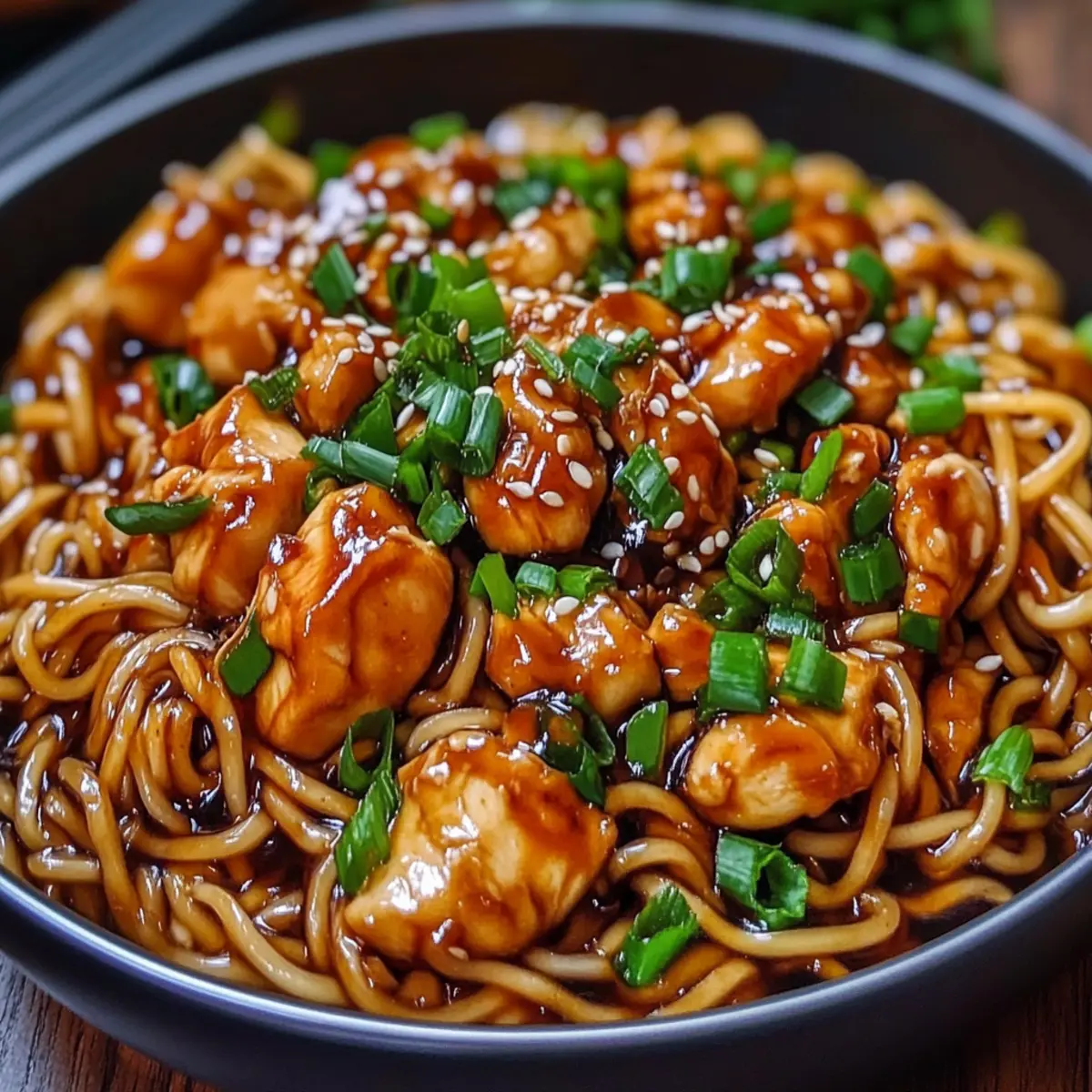 Sticky Garlic Chicken Noodles