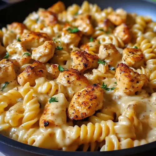 Cheesy Cajun Garlic Chicken Rotini Skillet