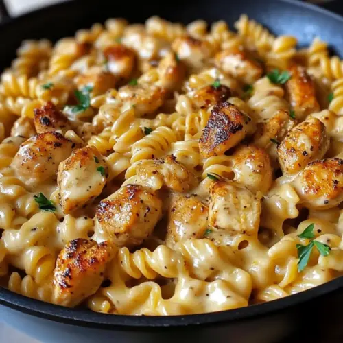 Cheesy Cajun Garlic Chicken Rotini Skillet
