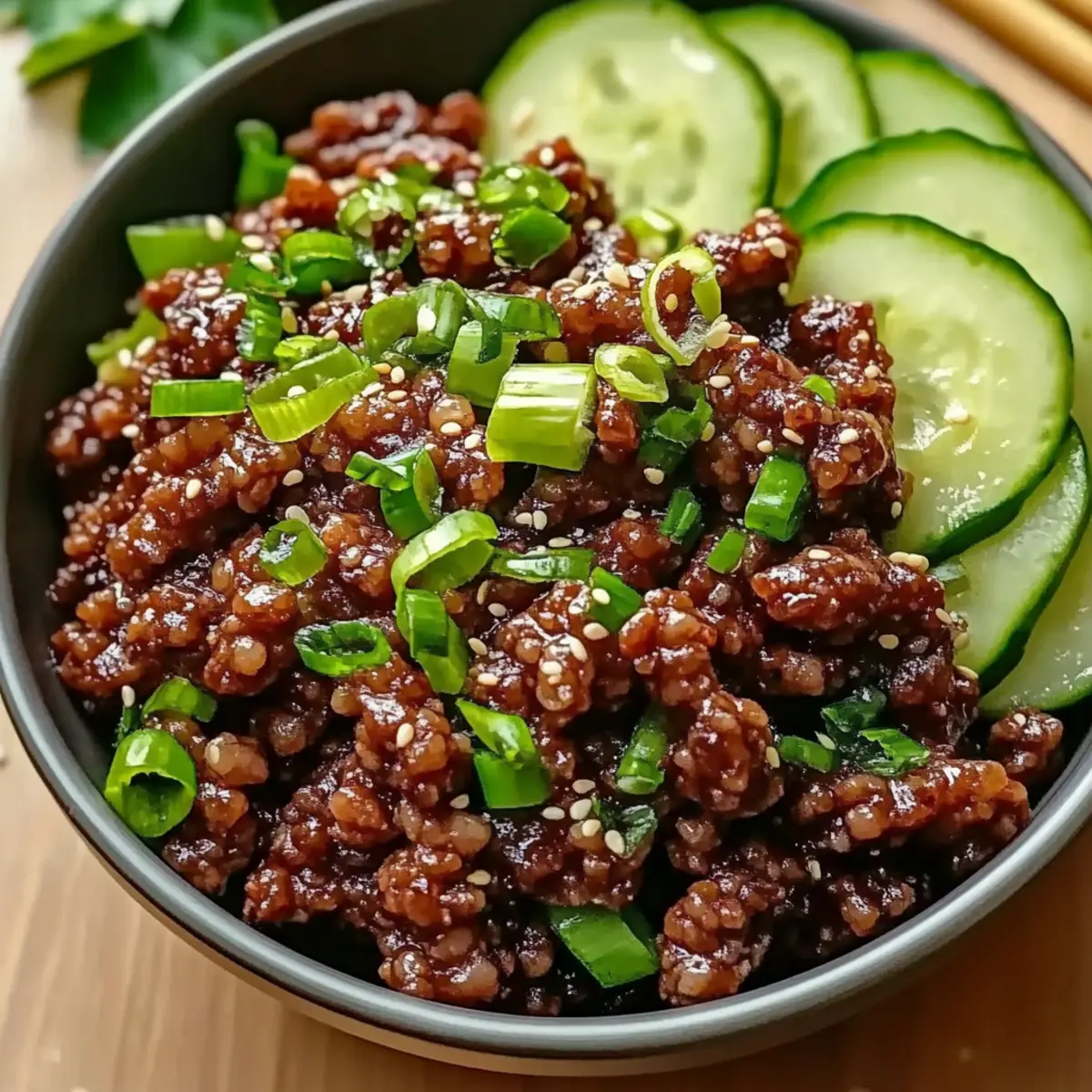 Spicy Keto Korean Beef with Cucumber Salad