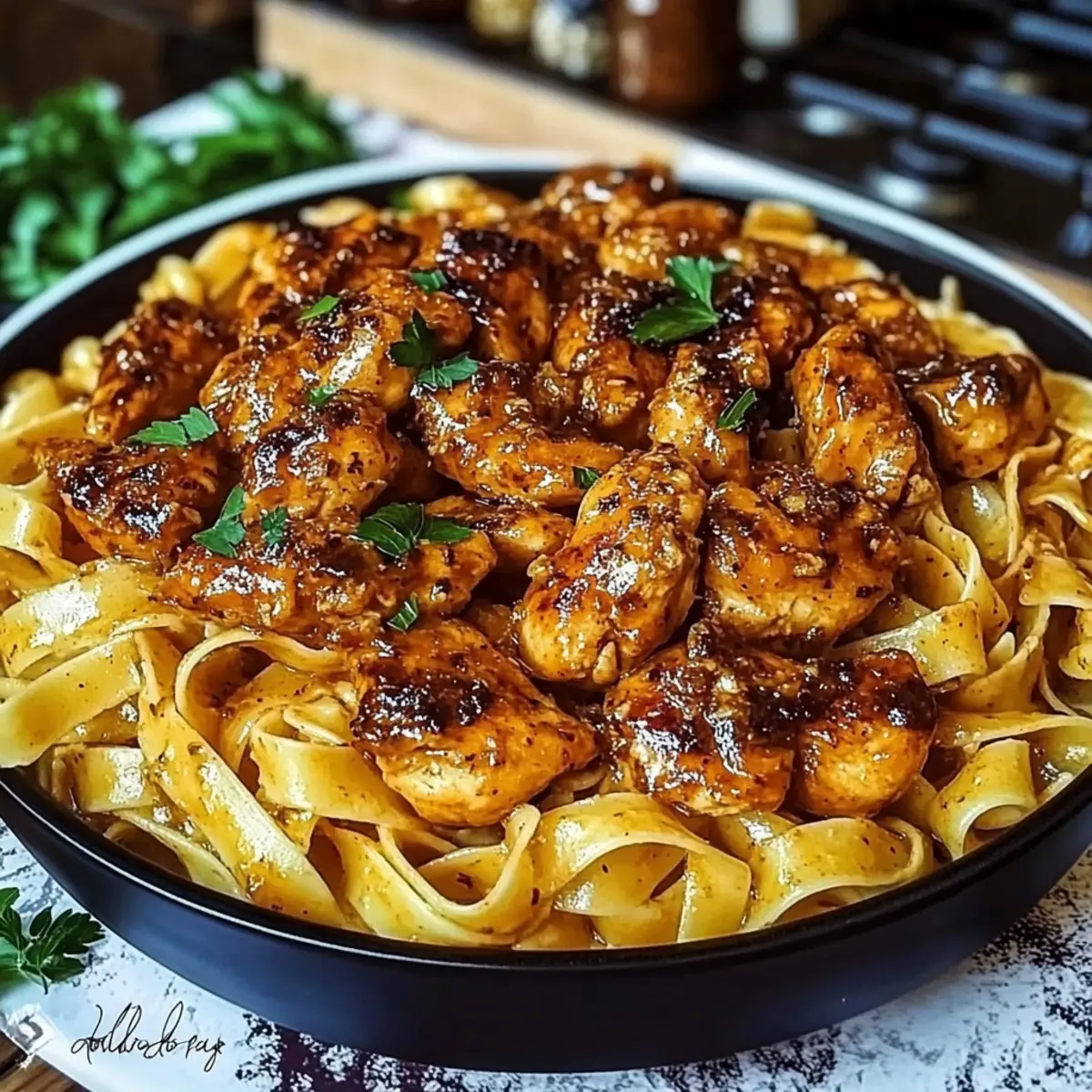 Spicy Cajun Honey Butter Chicken Pasta