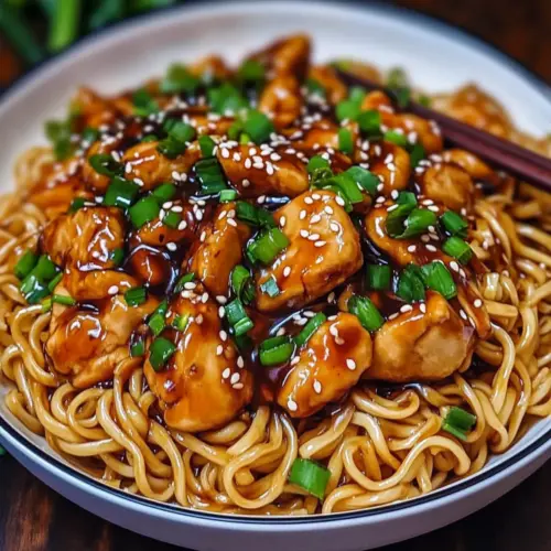 Sticky Garlic Chicken Noodles