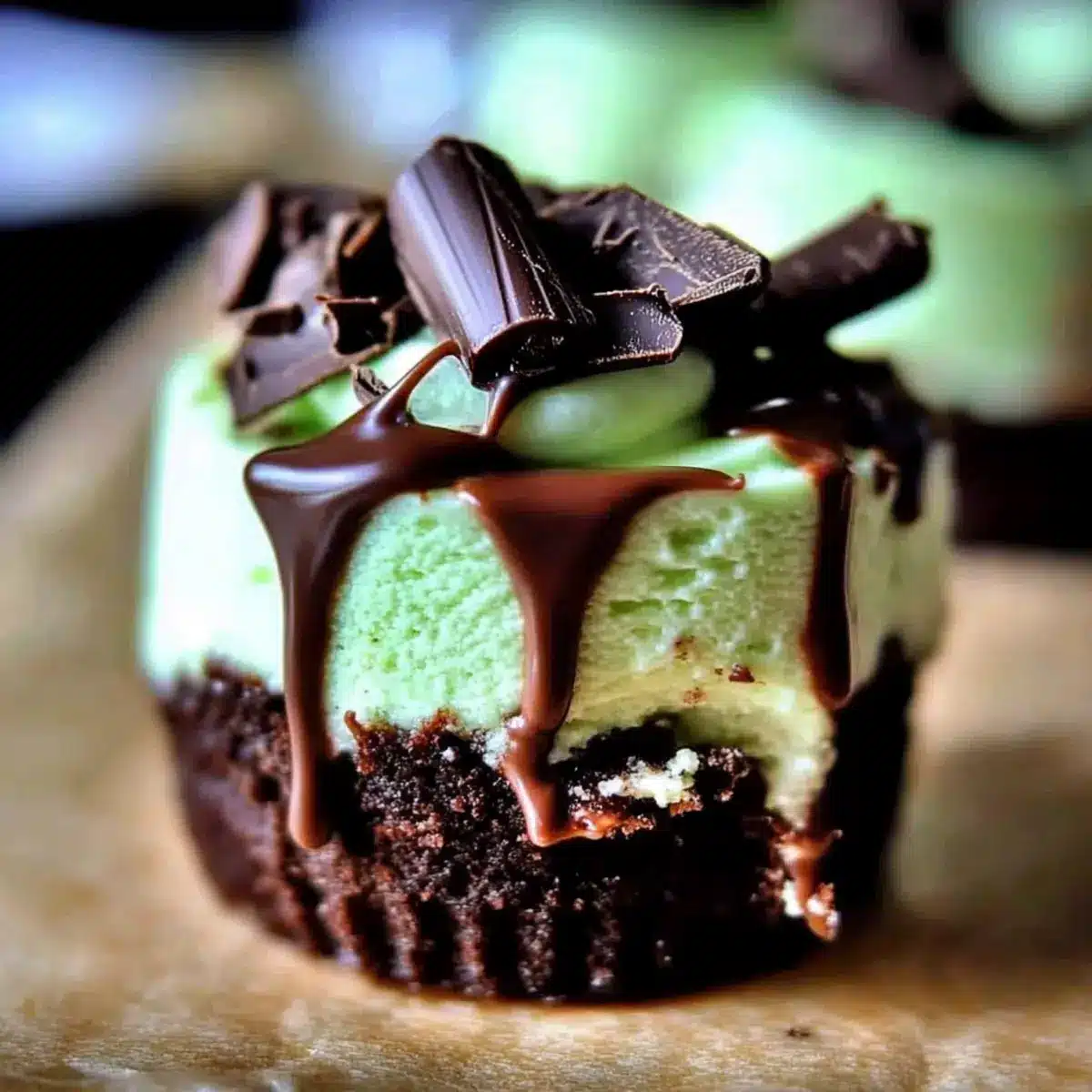 Andes Mint Mini Cheesecakes