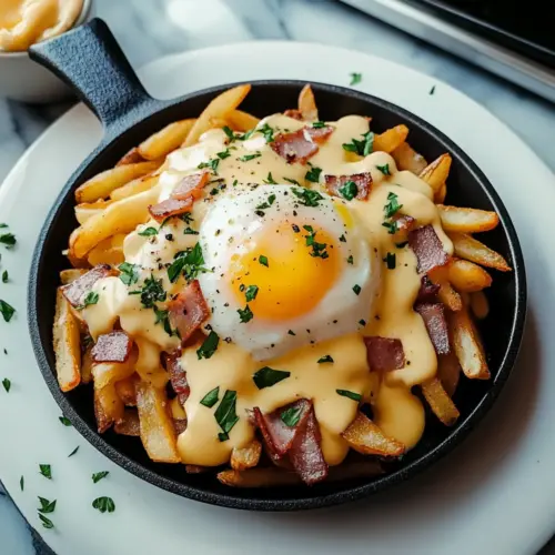 Breakfast Poutine with Hollandaise Sauce