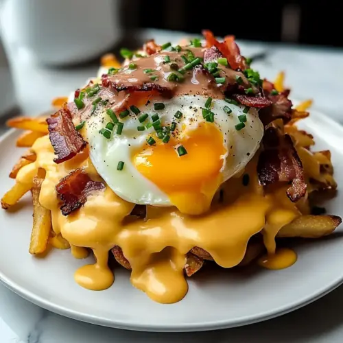 Breakfast Poutine with Creamy Hollandaise Sauce