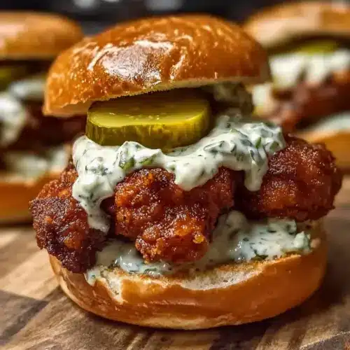 Nashville Hot Chicken Sliders with Dill Pickle Aioli