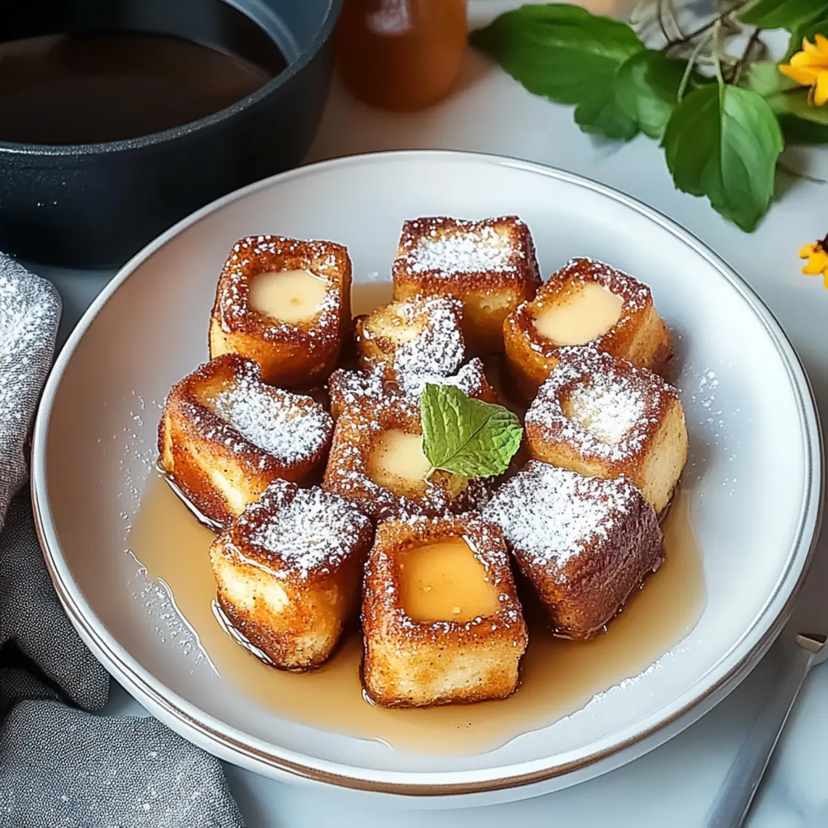 Cinnamon Roll French Toast Bites