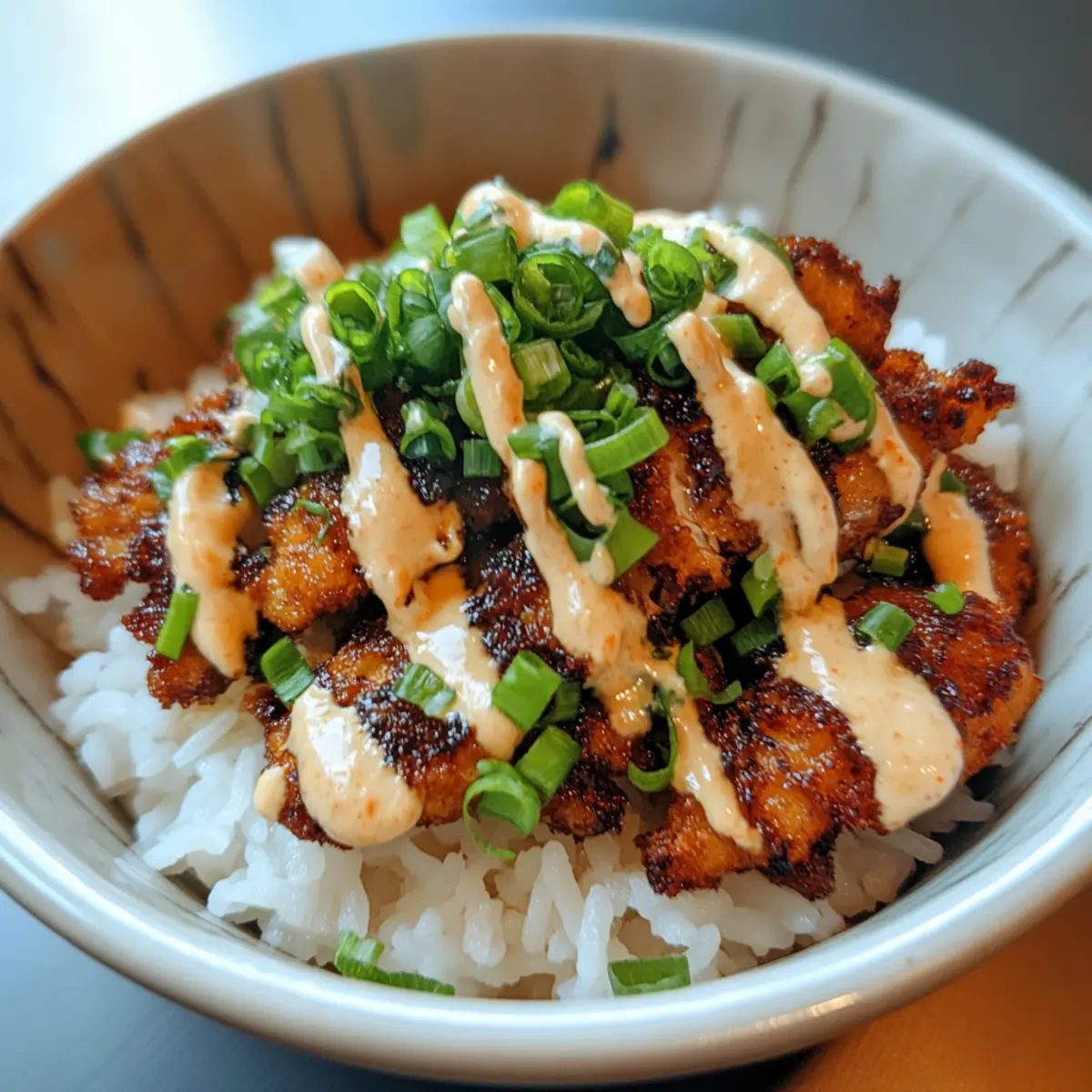 Crispy Cajun Chicken Rice Bowl