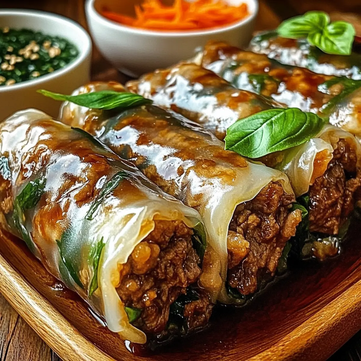 Thai Basil Beef Rolls