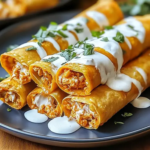 Baked Buffalo Chicken Taquitos