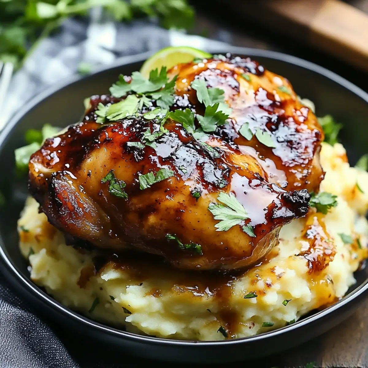 Chipotle Honey Chicken Thighs With Smoked Gouda Mashed Potatoes