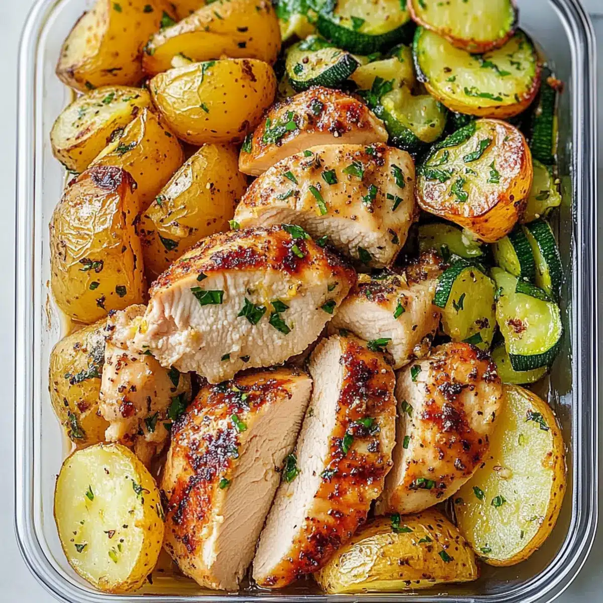 Lemon Garlic Chicken Meal Prep Bowls