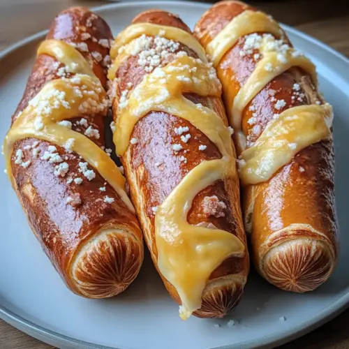 Soft Baked Cheesy Pretzel Dogs