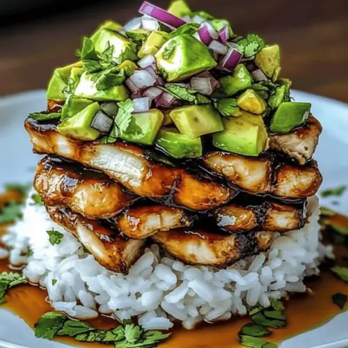 Honey Lime Chicken & Avocado Rice Stack