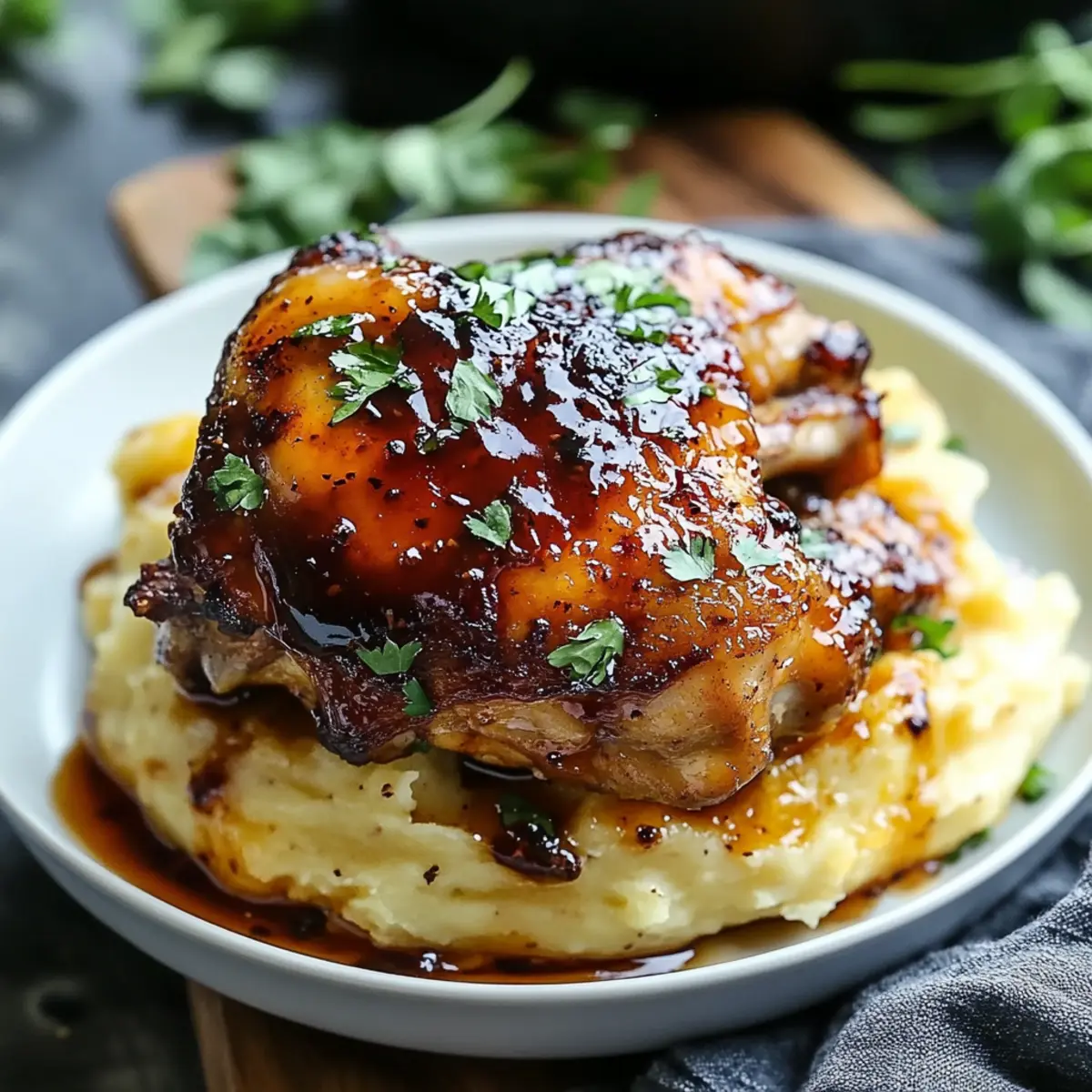 Chipotle Honey Chicken Thighs With Smoked Gouda Mashed Potatoes