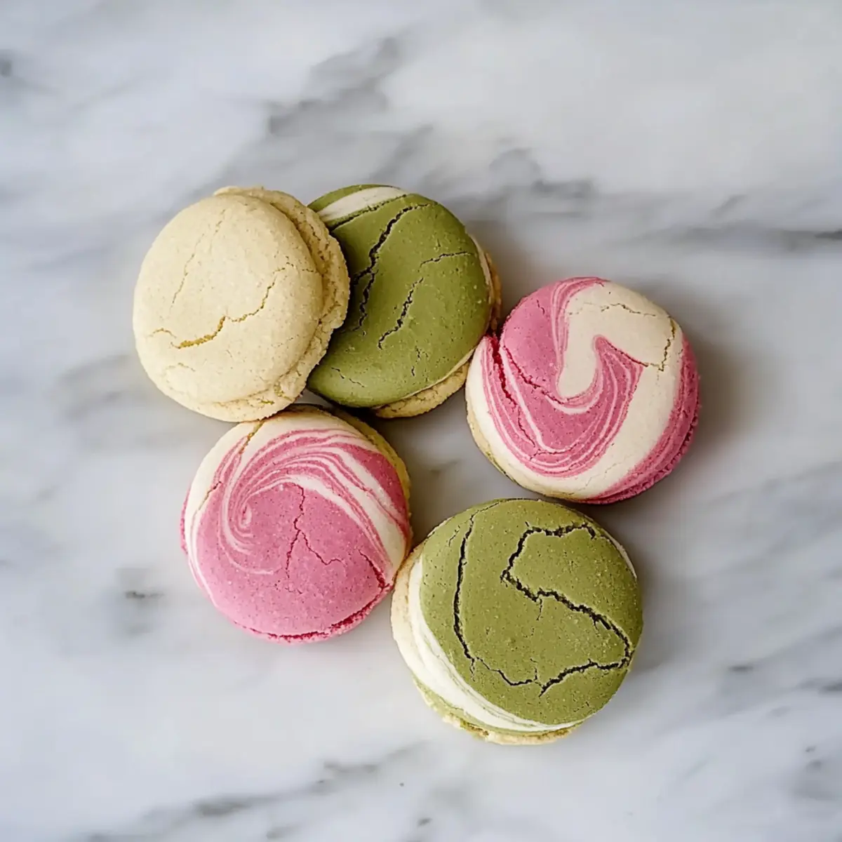 Strawberry Matcha Marble Cookies