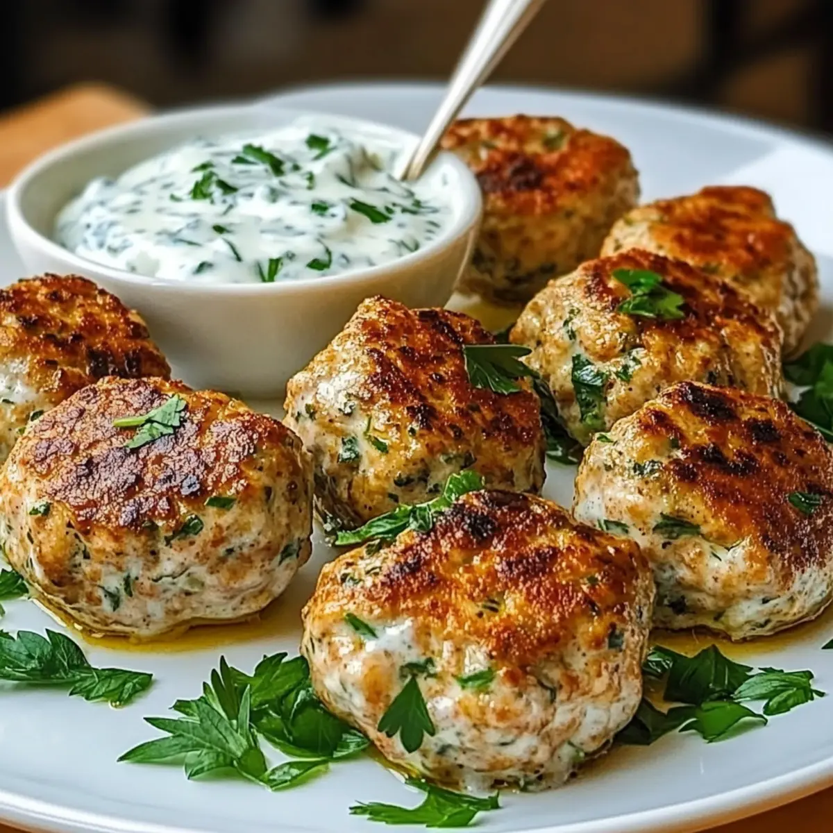 Chicken Kofta Garlic Yogurt Sauce