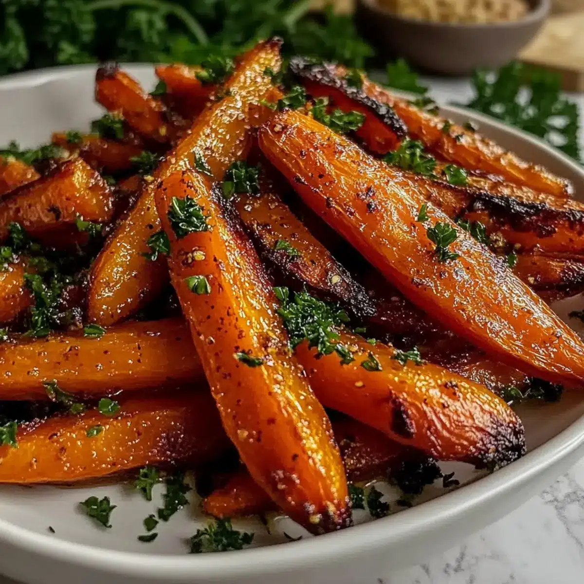 Honey Garlic Butter Roasted Carrots